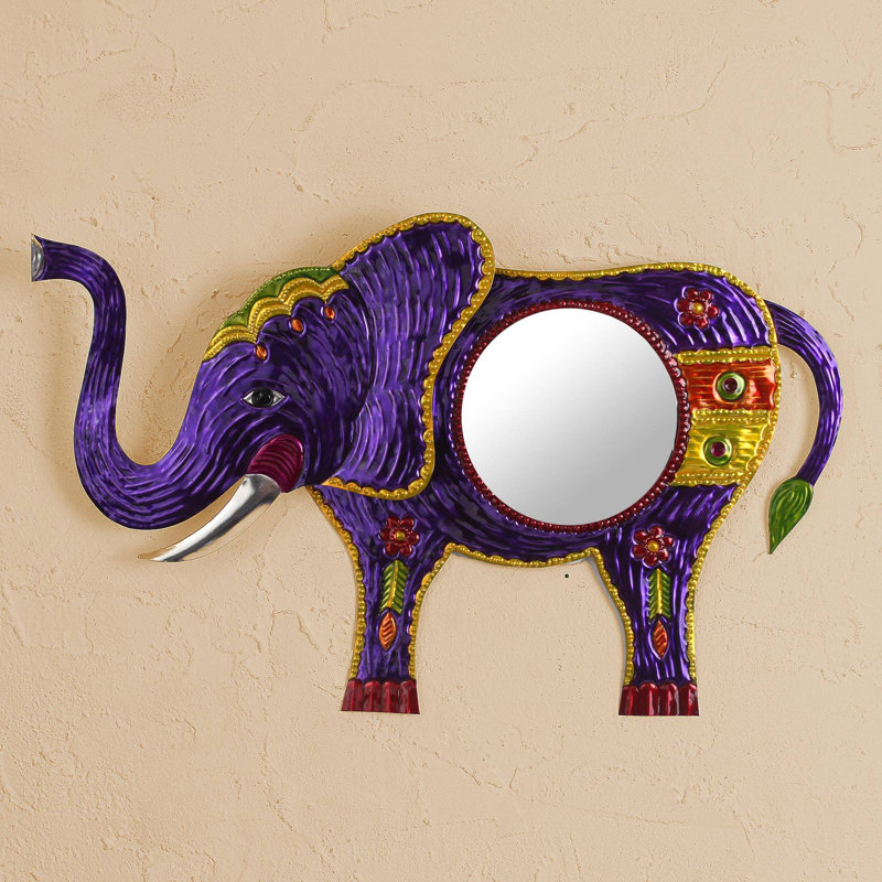Bungalow Rose Dougy Reflective Elephant Wall Mirror Wayfair